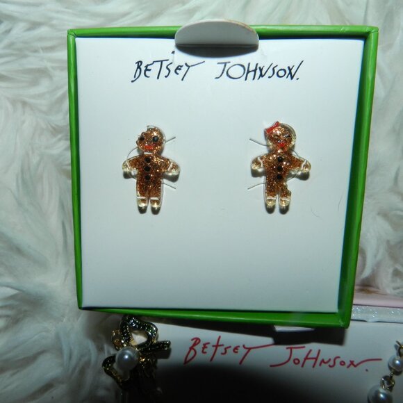 Betsey Johnson Gingerbread Earrings & Necklace Jewelry Gift sets🆕FAST😮‍💨⚡ - Picture 5 of 16